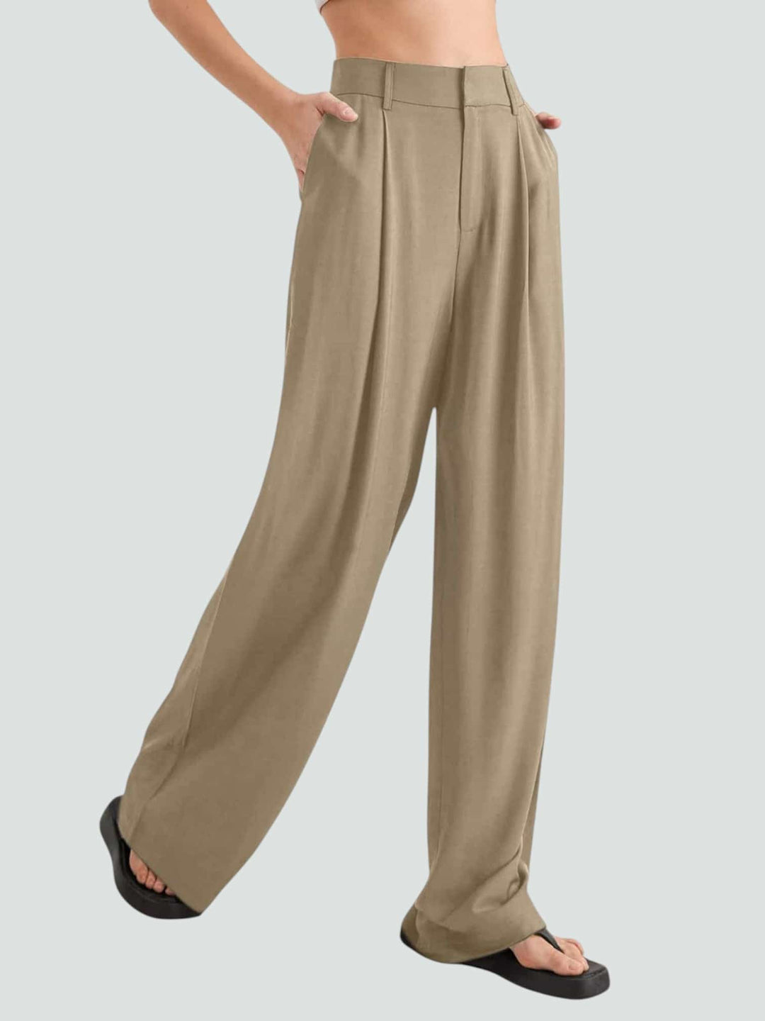 ELENA | PANTALÓN NEGRO DE PERNERA ANCHA CON CAÍDA SUAVE