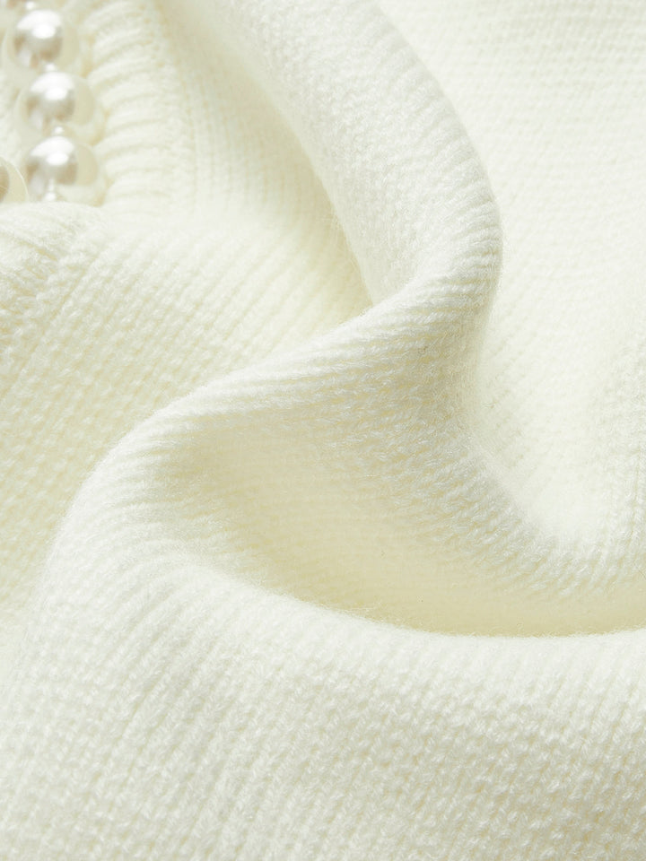 MARINA | CÁRDIGAN DE PUNTO CON DETALLES DE PERLAS