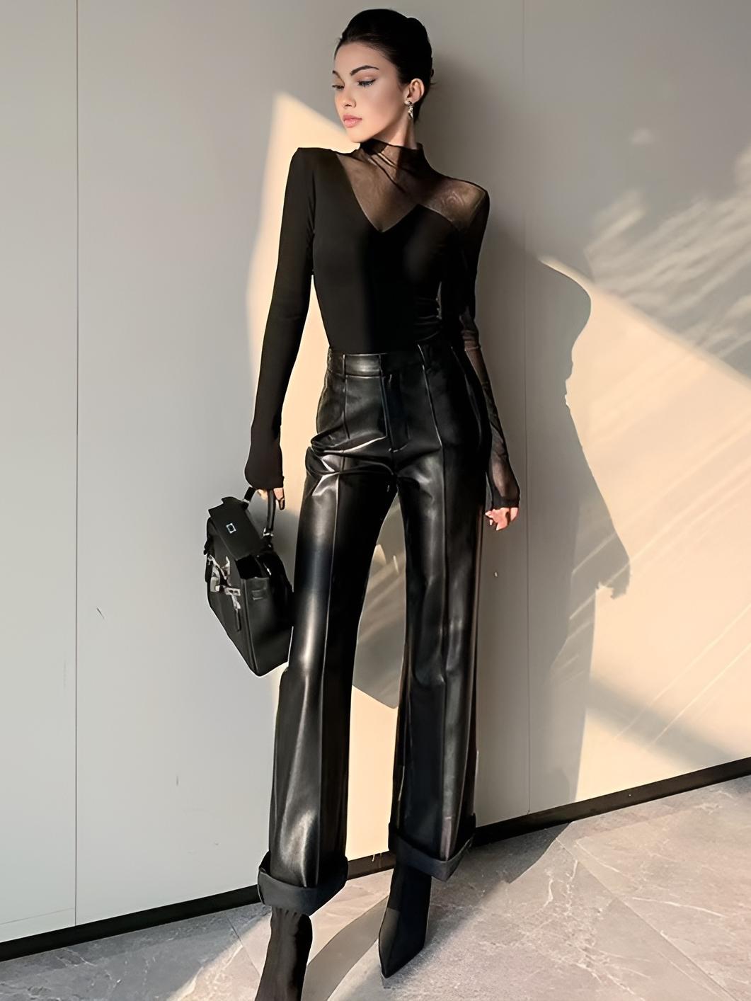 Layla - Camiseta asimétrica de malla transparente