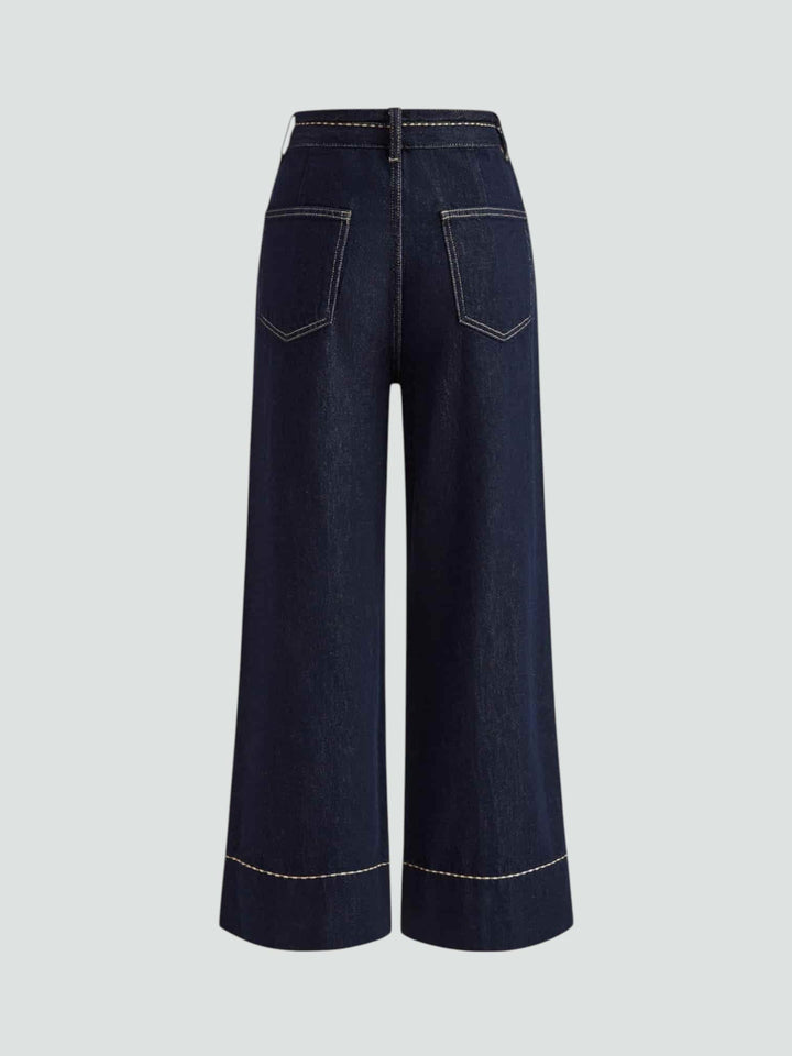 SOLEDAD | JEANS DENIM OSCUROS CON COSTURAS EN CONTRASTE