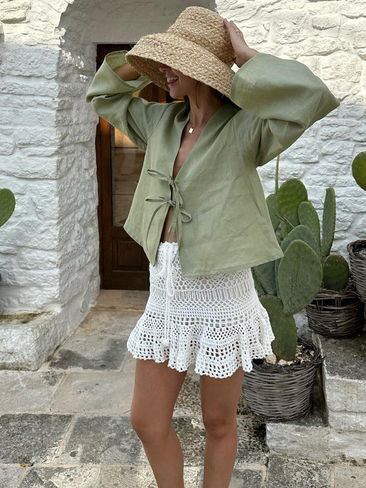 Madelyn - Blusa oversize de manga larga con tirantes