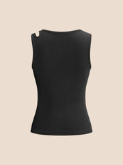 Semi-Sheer Cutout Tank Top