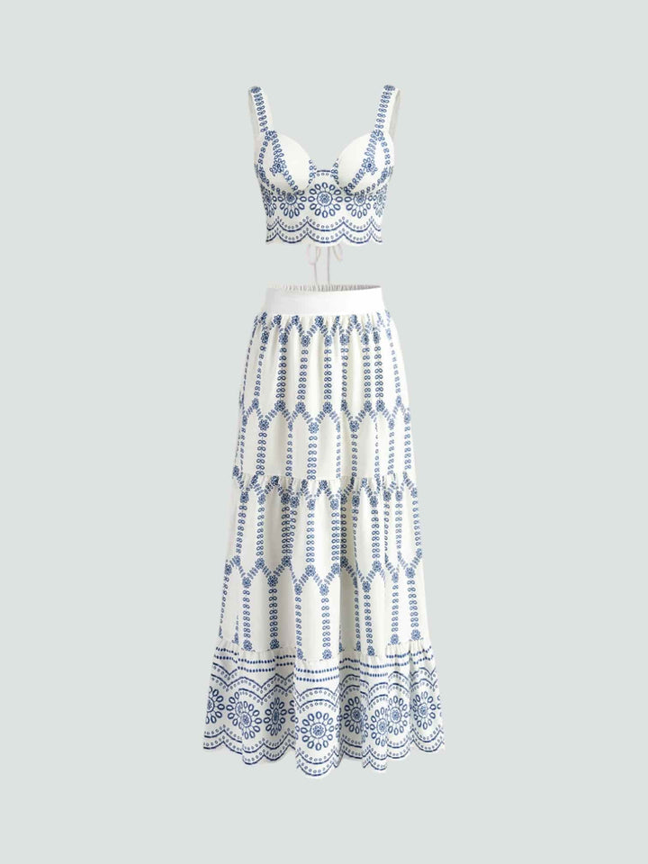 SOFÍA | CONJUNTO BORDADO BLANCO Y AZUL