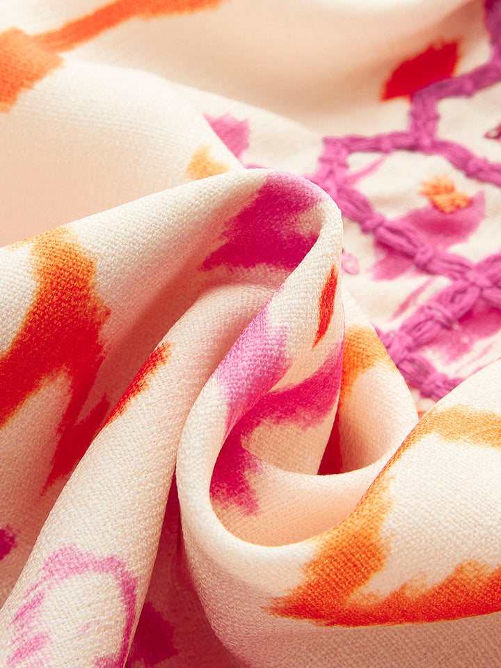 Nora - Cami bordado con borla y lazo