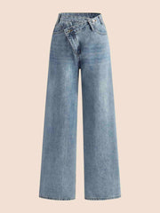 Waist Wide-Leg Jeans
