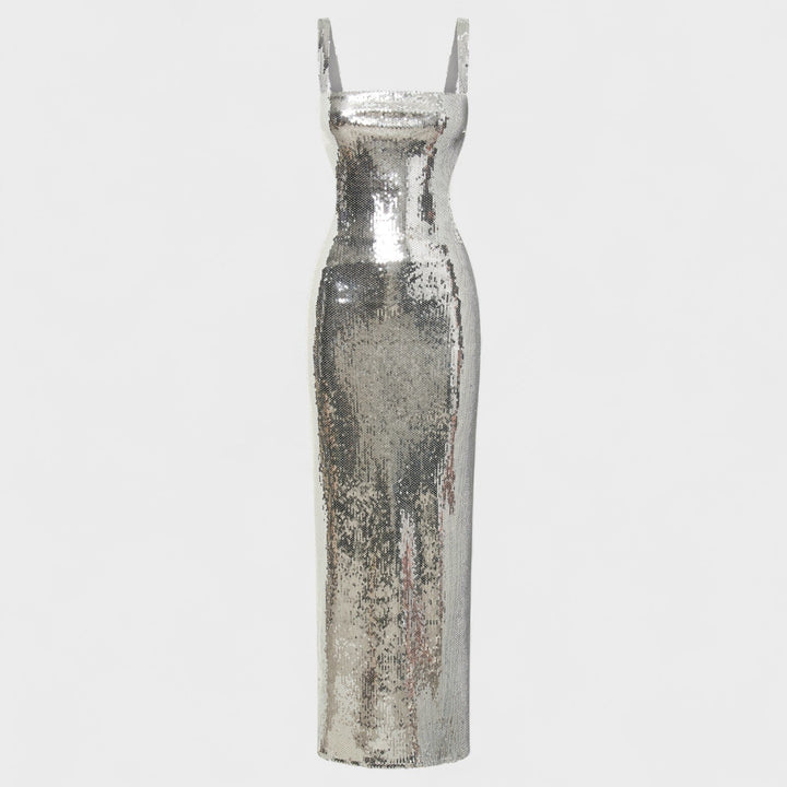 Gala – Vestido Gala Plata Sparkle que resalta tu brillo nocturno