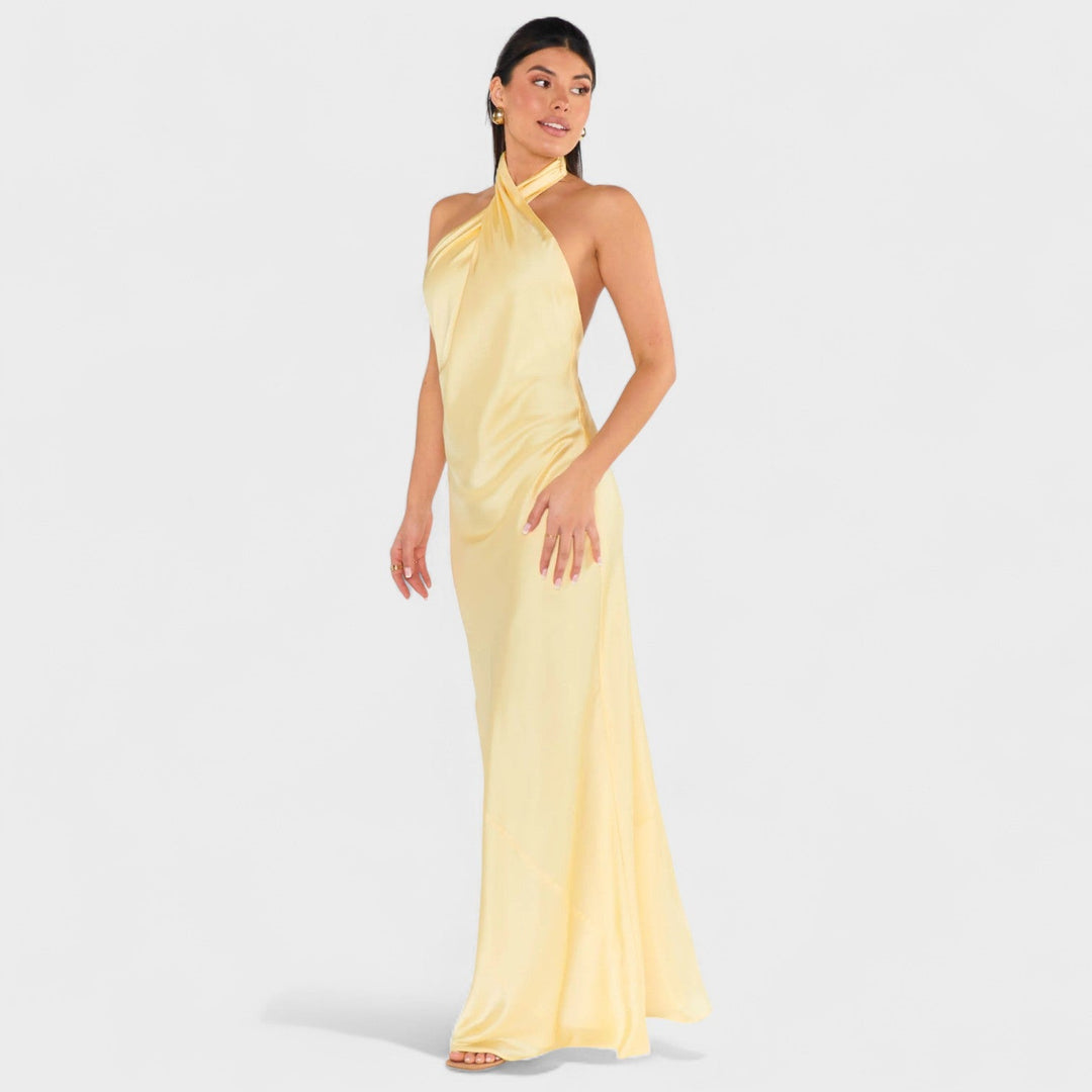Sofía – Vestido Halter Soleil que resalta tu elegancia sutil