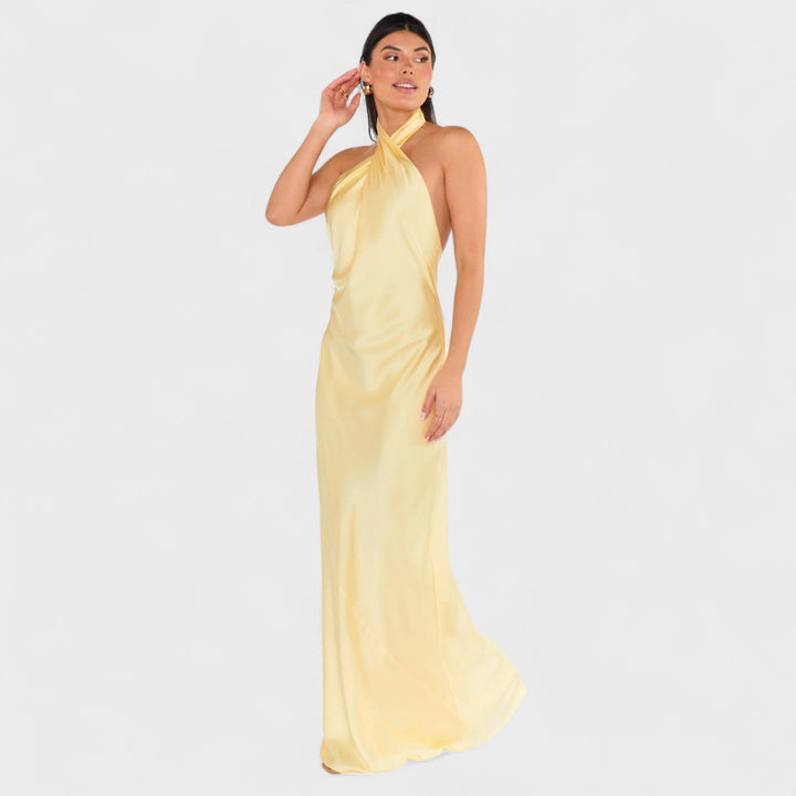 Sofía – Vestido Halter Soleil que resalta tu elegancia sutil