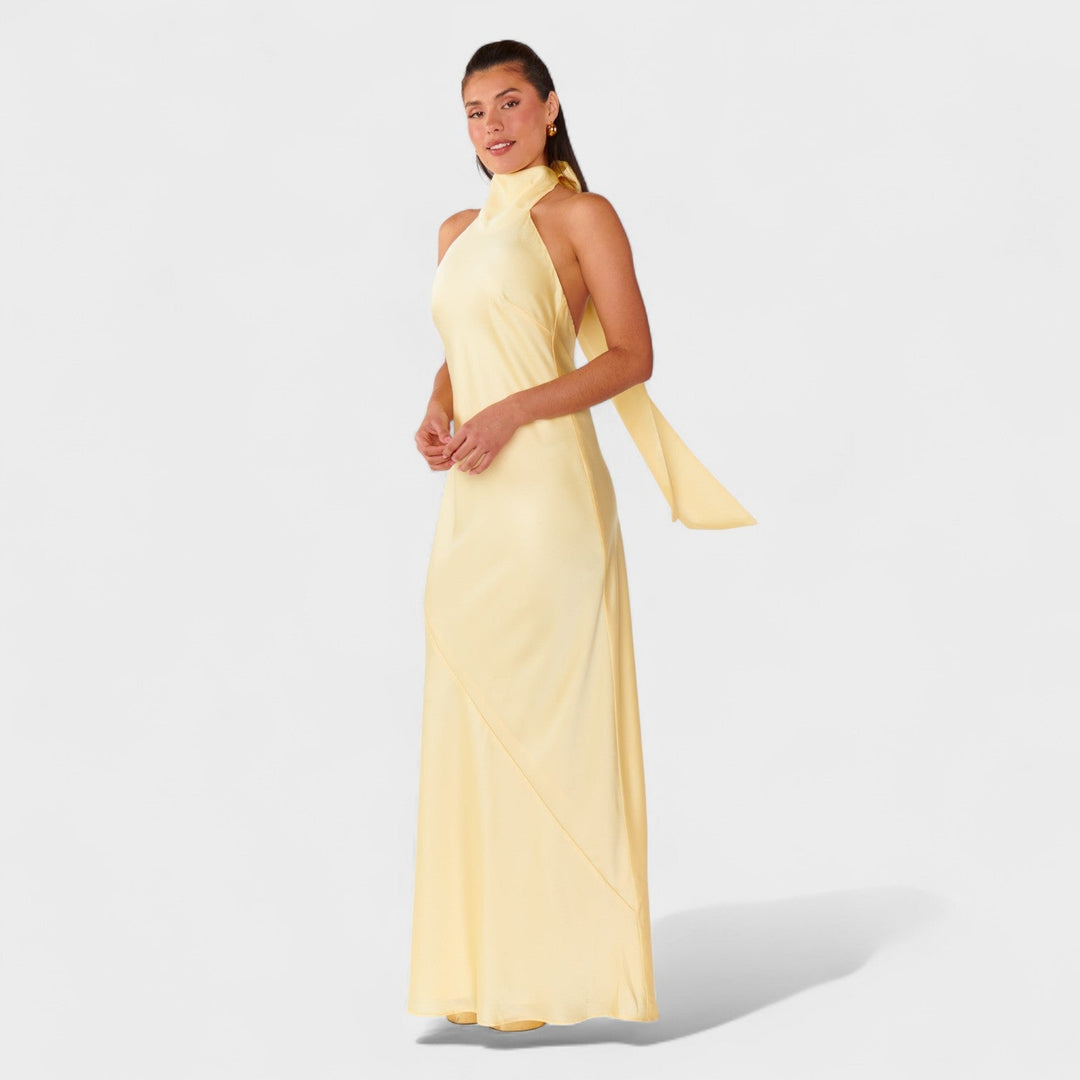 Martina – Vestido Satinado de Lazo que transforma cada ocasión en un momento inolvidable