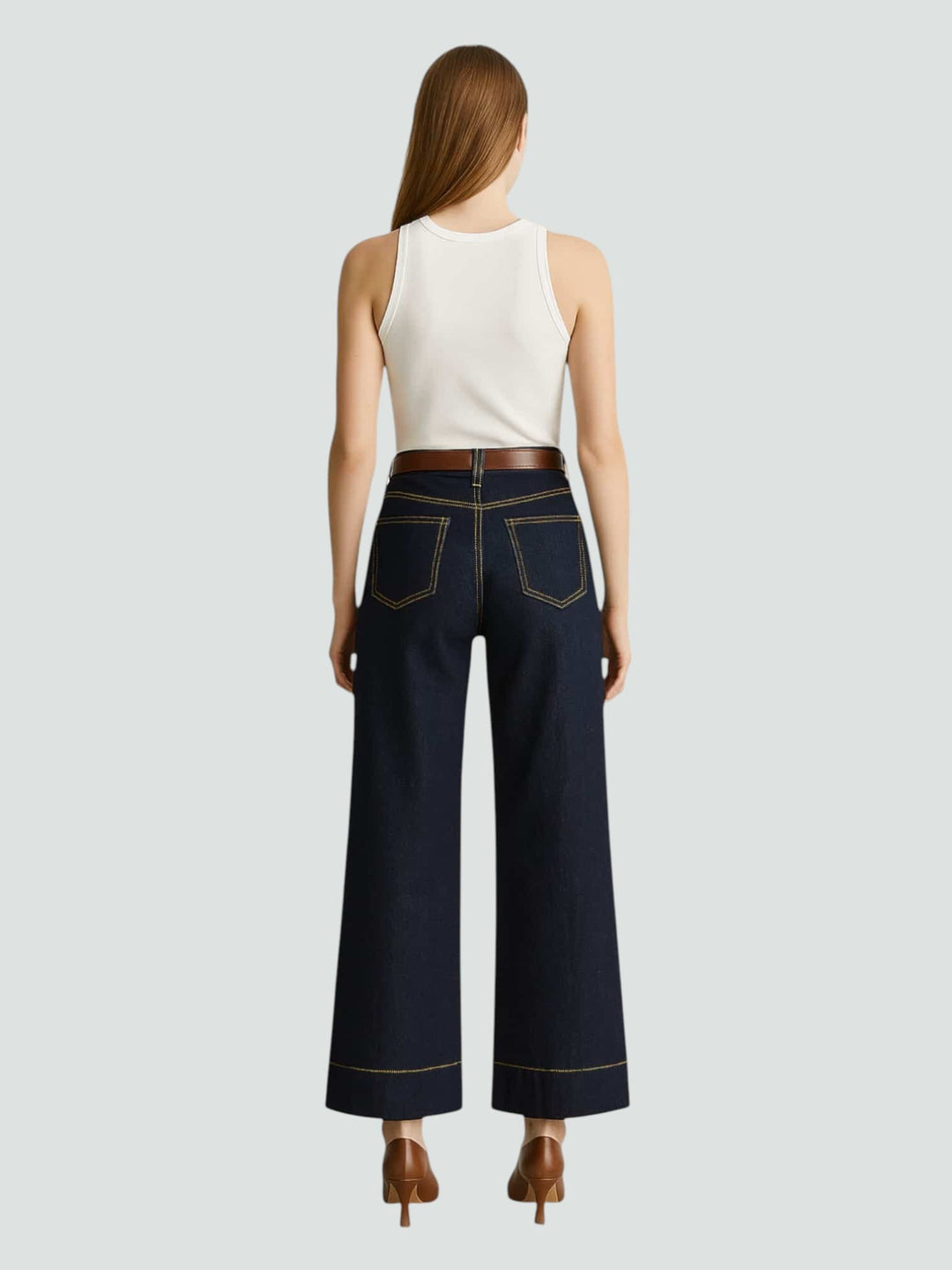 SOLEDAD | JEANS DENIM OSCUROS CON COSTURAS EN CONTRASTE