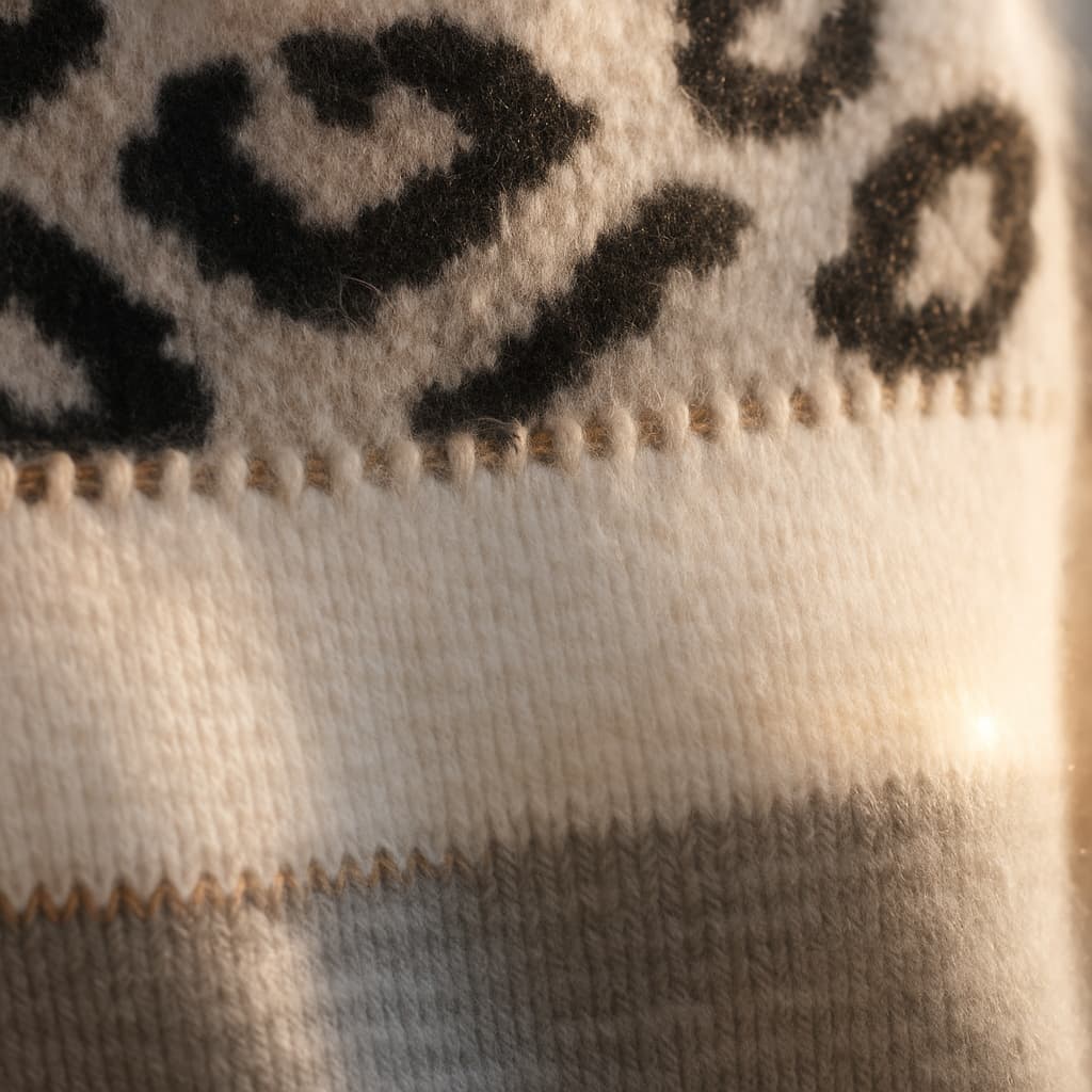 MARTINA | JERSEY LEOPARDO ELEGANTE CON CUELLO ALTO