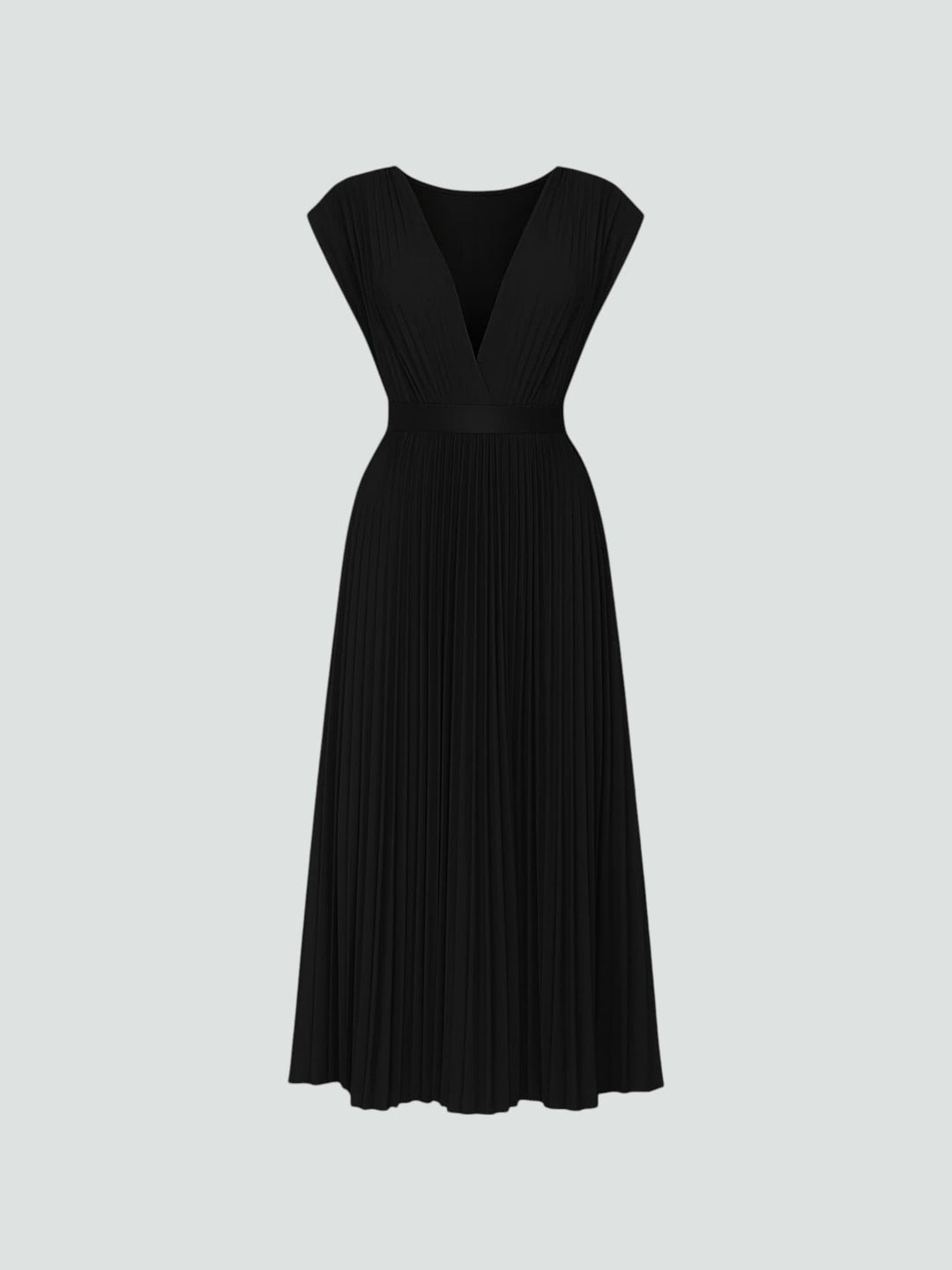 NATALIA | VESTIDO PLISADO CON ESCOTE PROFUNDO