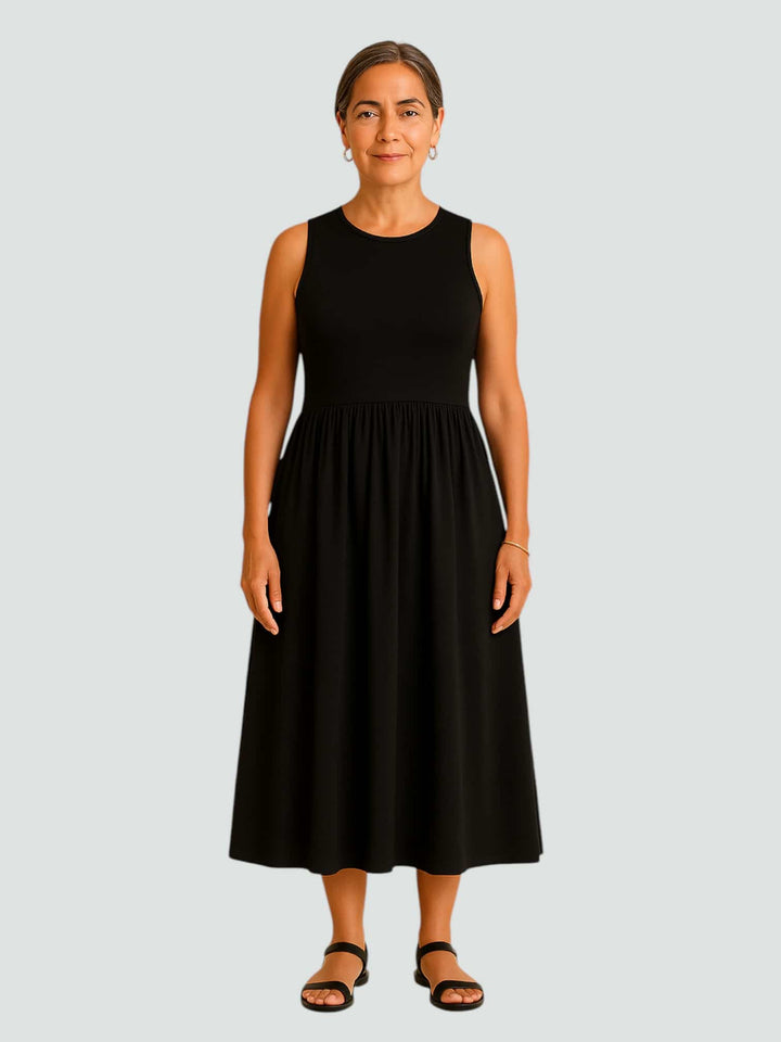 ISABEL | VESTIDO MAXI NEGRO SIN MANGAS