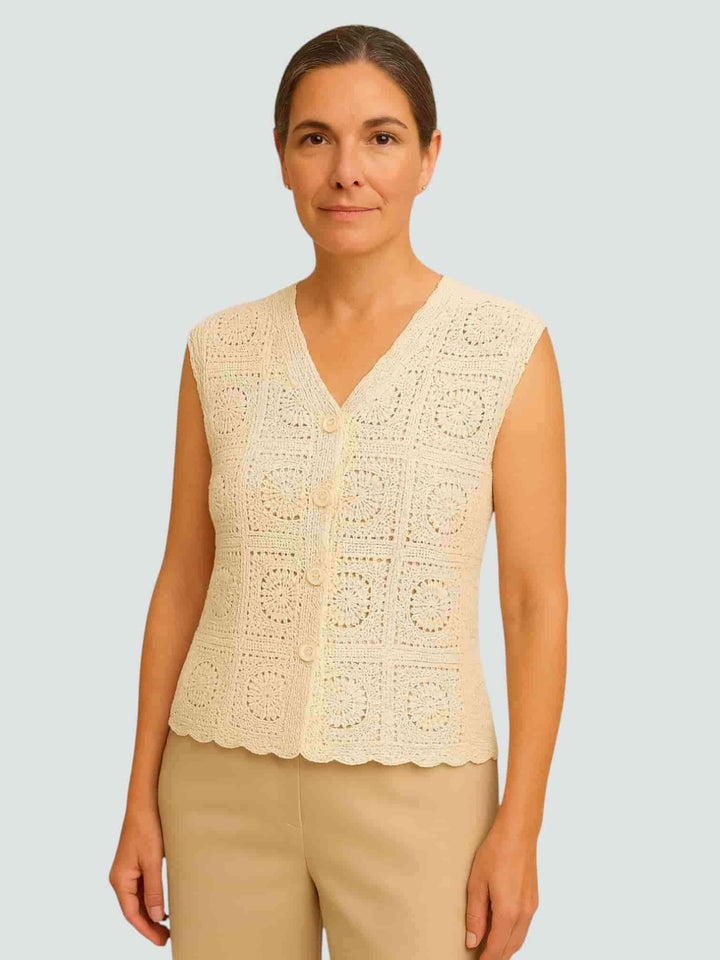 ANA | TOP DE CROCHET CON BOTONES