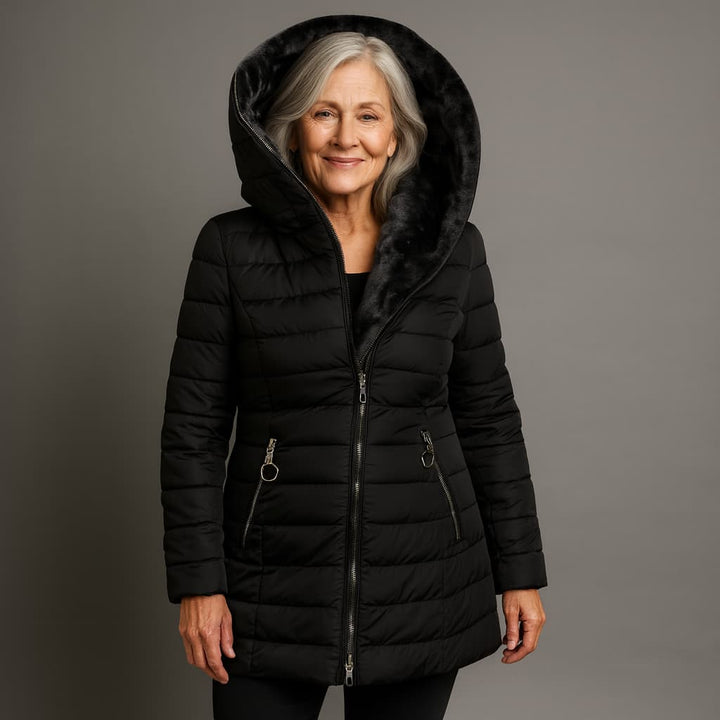 MERCEDES | ABRIGO ACOLCHADO CON CAPUCHA ENVOLVENTE