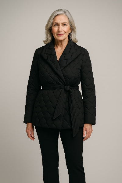 ISABEL | CHAQUETA ACOLCHADA CON CINTURÓN ELEGANTE