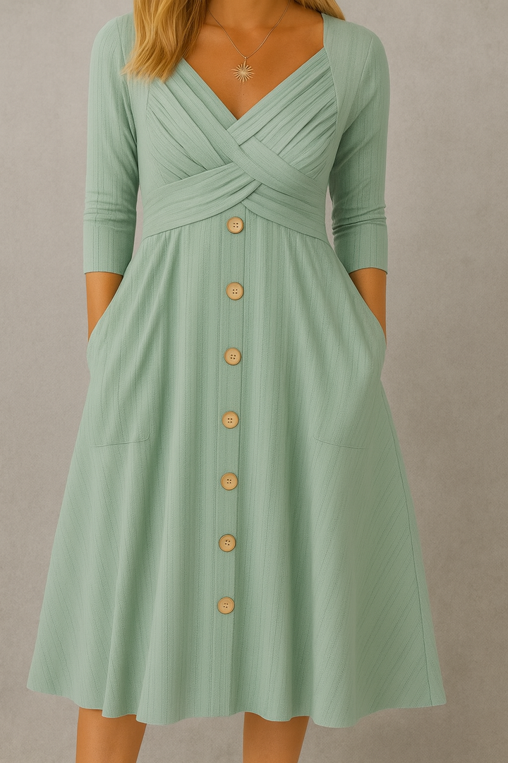 ALBA | VESTIDO DISEÑADO PARA DISIMULAR EL ABDOMEN CON ELEGANCIA