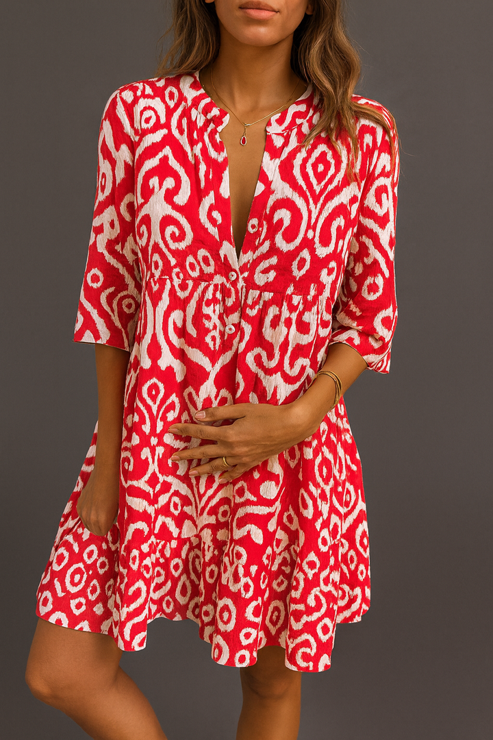 LUNA | VESTIDO CON ESCOTE EN V Y DETALLES SUTILES