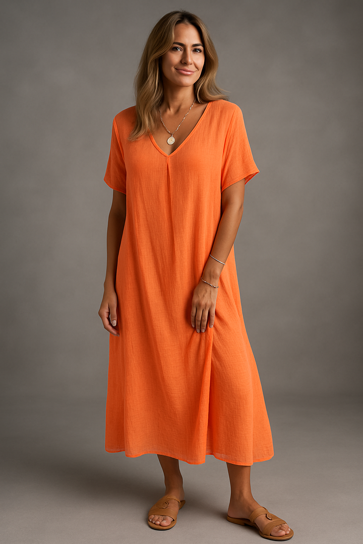 NARANJA | VESTIDO DE VERANO LIGERO CON ELEGANCIA NATURAL