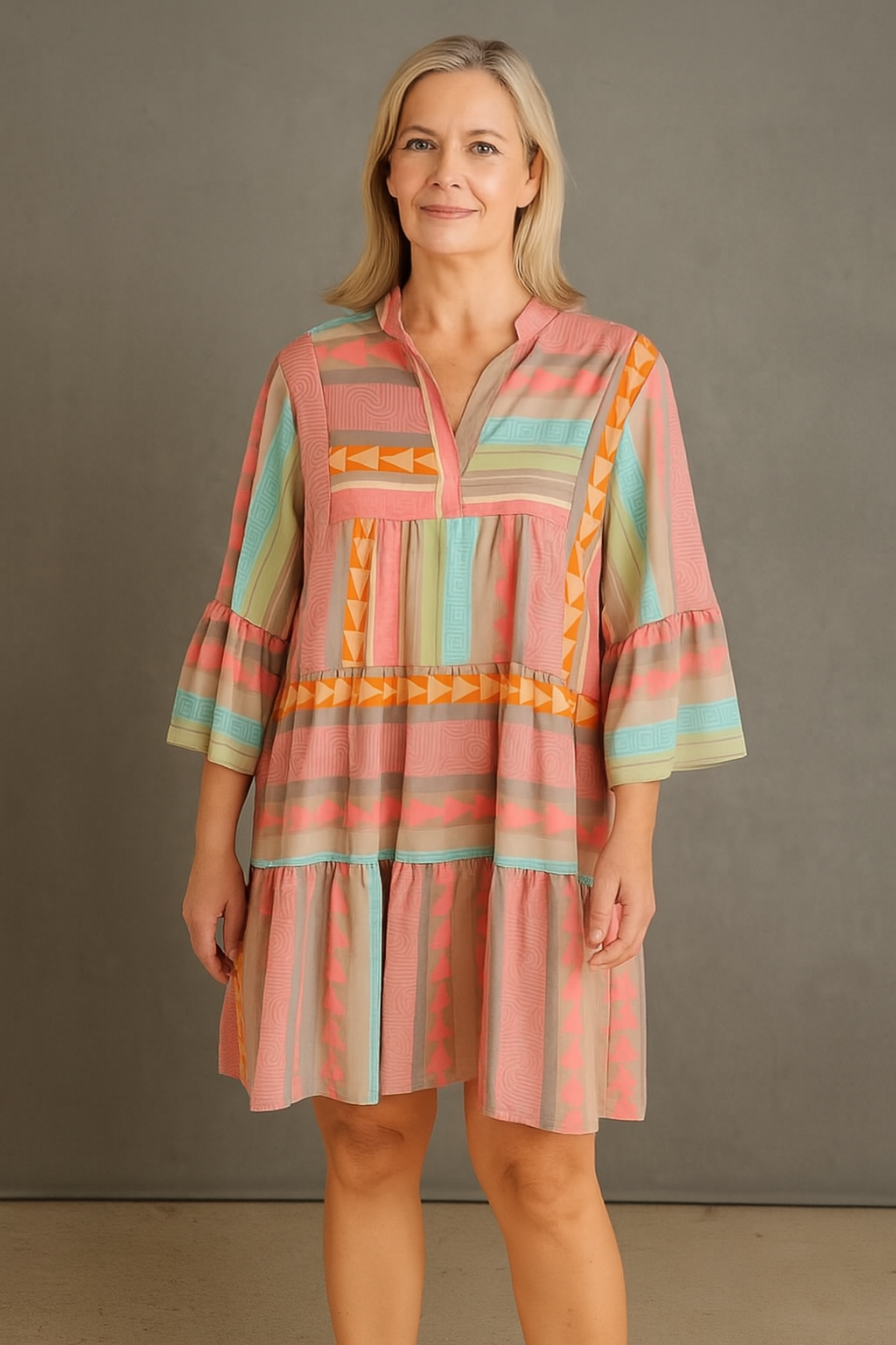 JULIANA | VESTIDO BOHO CON CORTE EN VOLANTES