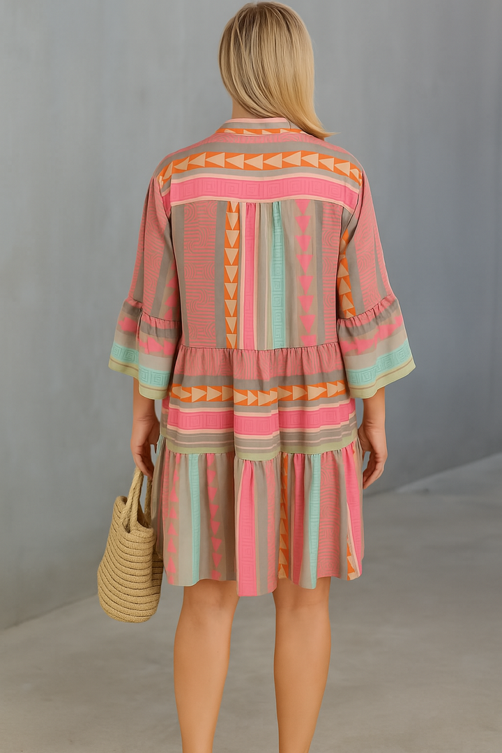JULIANA | VESTIDO BOHO CON CORTE EN VOLANTES