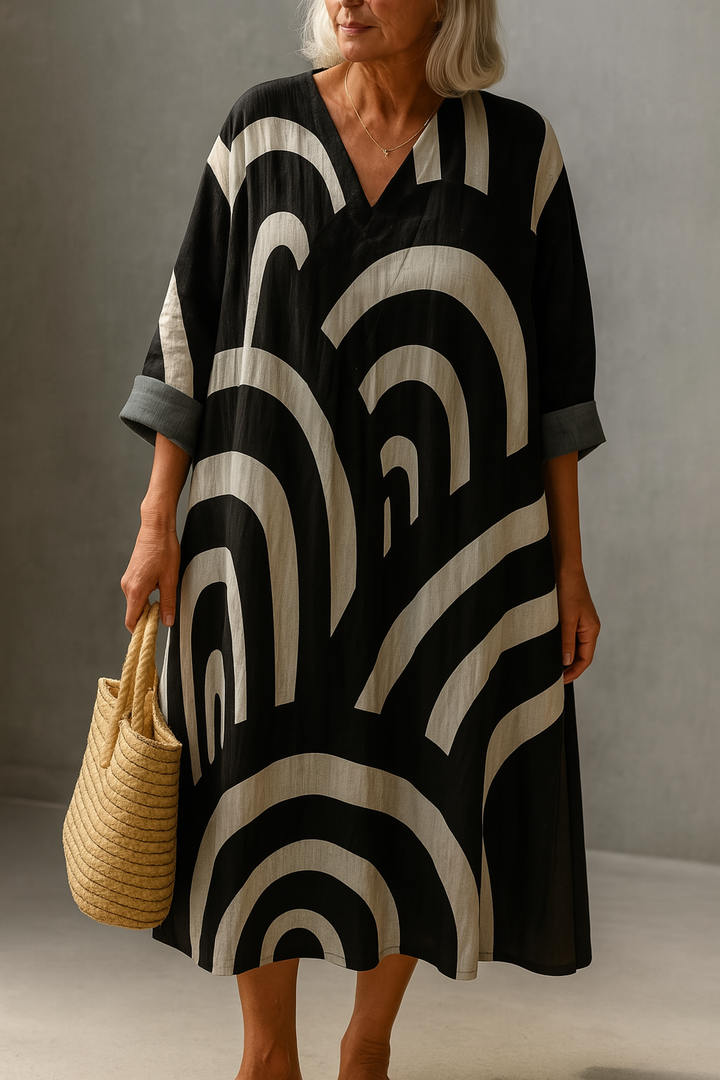 ÁNGELES | VESTIDO KAFTÁN CON ESTAMPADO SOLAR