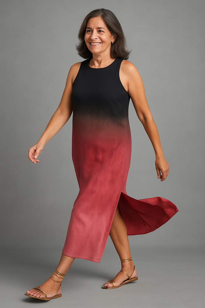 ALEJANDRA | VESTIDO SIN MANGAS CON DEGRADADO MODERNO