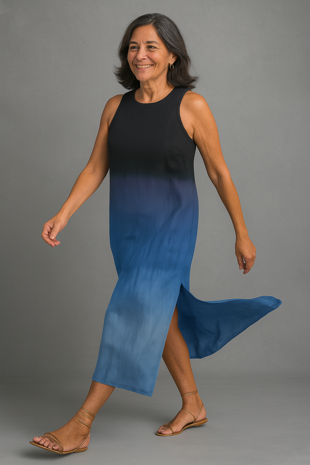 ALEJANDRA | VESTIDO SIN MANGAS CON DEGRADADO MODERNO