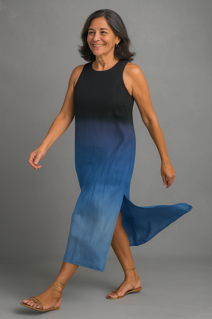 ALEJANDRA | VESTIDO SIN MANGAS CON DEGRADADO MODERNO