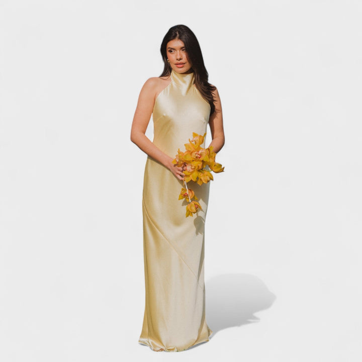 Martina – Vestido Satinado de Lazo que transforma cada ocasión en un momento inolvidable