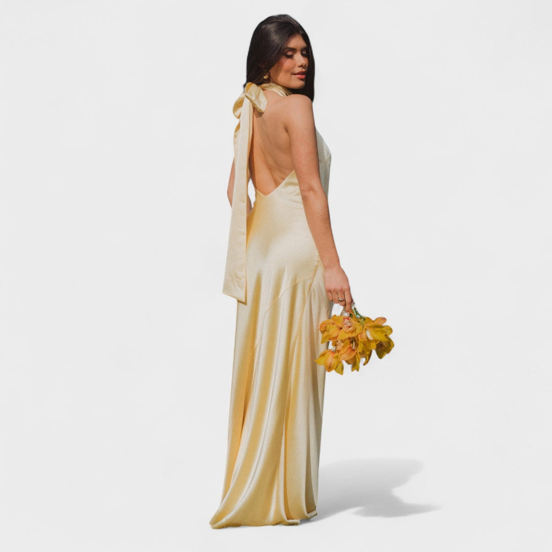 Martina – Vestido Satinado de Lazo que transforma cada ocasión en un momento inolvidable