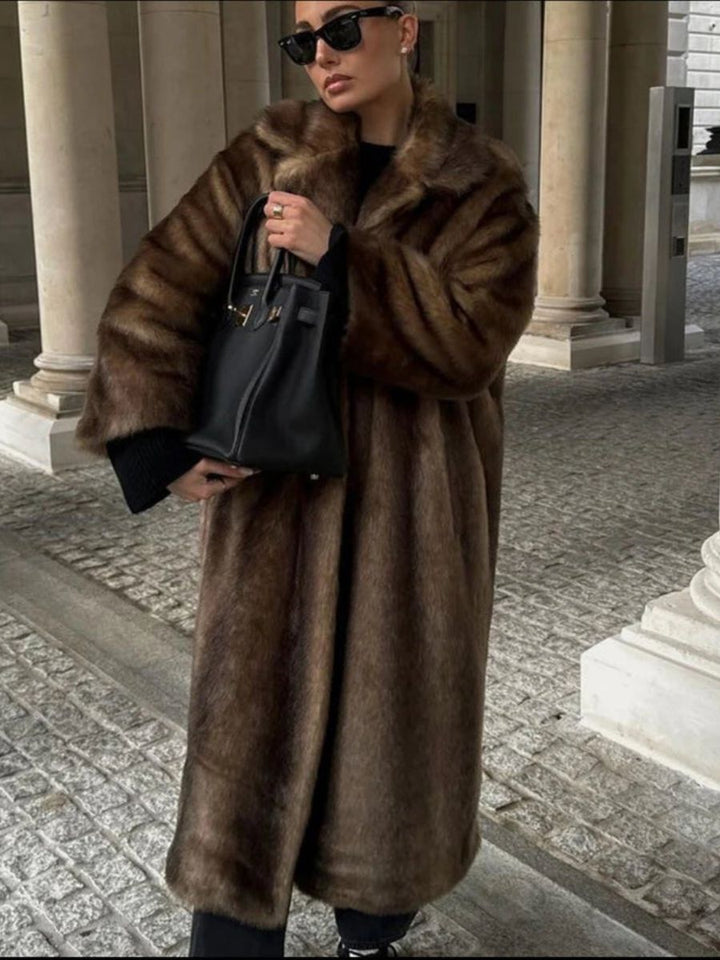 Abrigo largo de piel