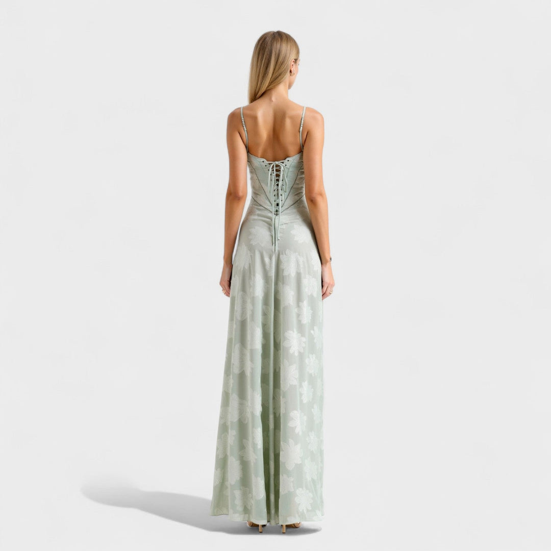 Verona – Vestido Largo de Encaje Floral que realza tu elegancia