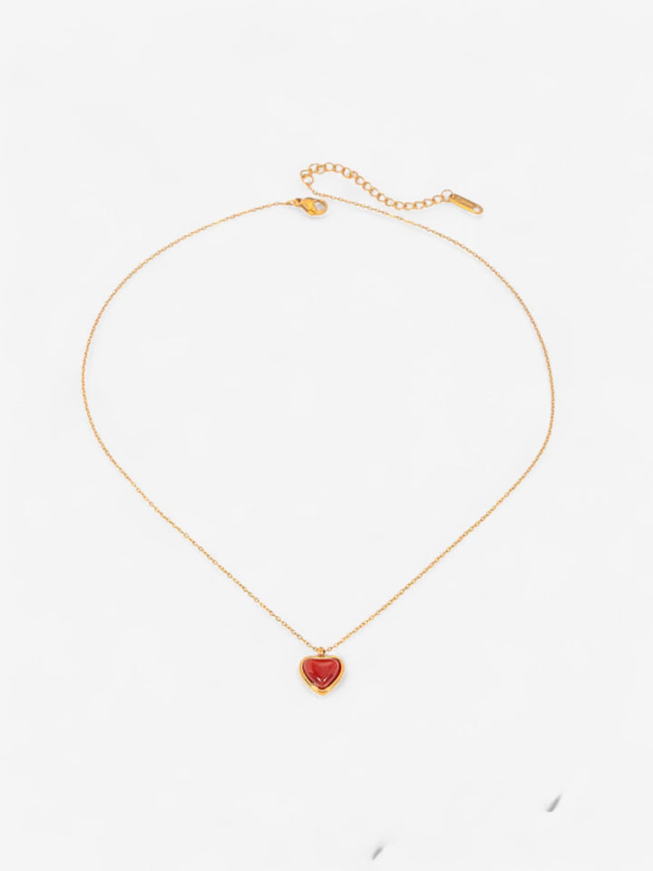 SCARLET | COLLAR CORAZÓN EN ROJO INTENSO Y ORO