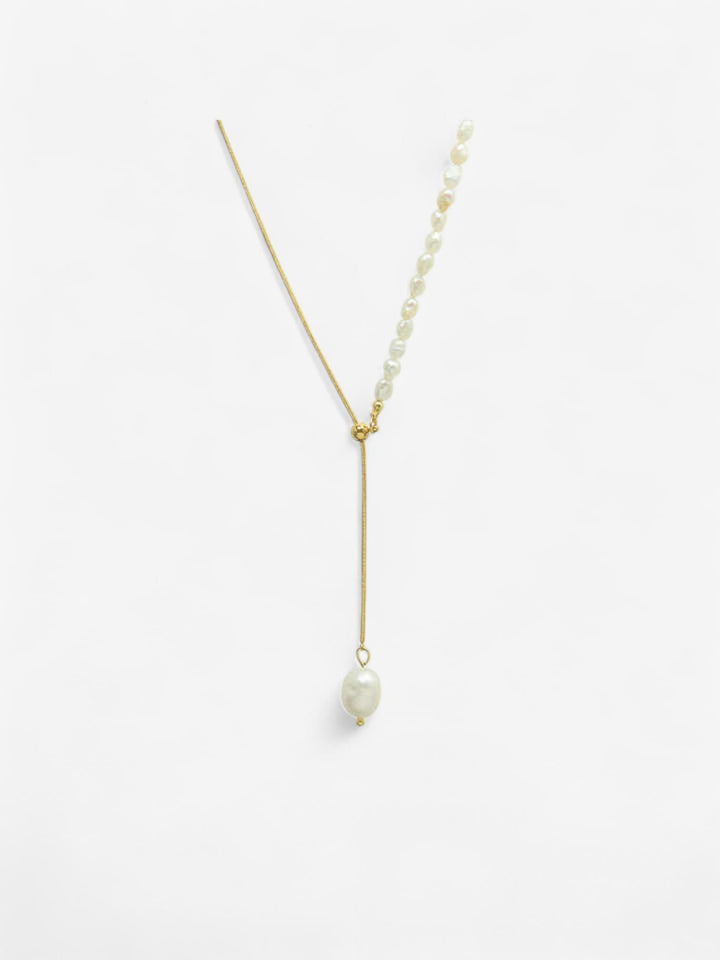 NOVA PEARL | COLLAR LARGO ASIMÉTRICO CON PERLAS NATURALES