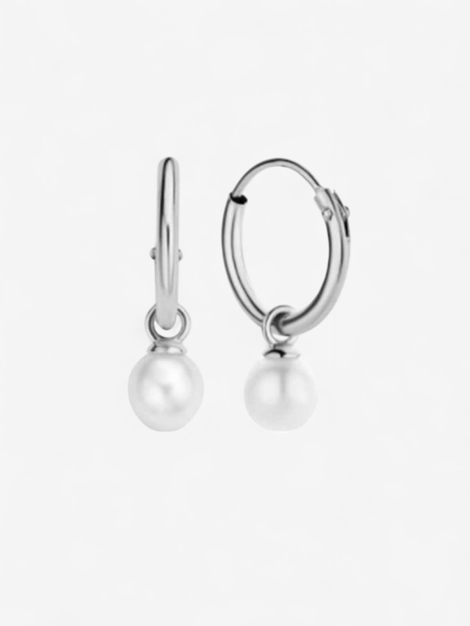 Elegant Pearl Hoop Earrings