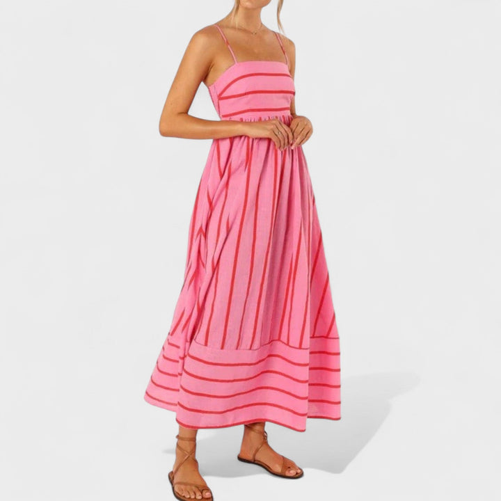 Isabel – Vestido Largo a Rayas que aporta frescura y elegancia