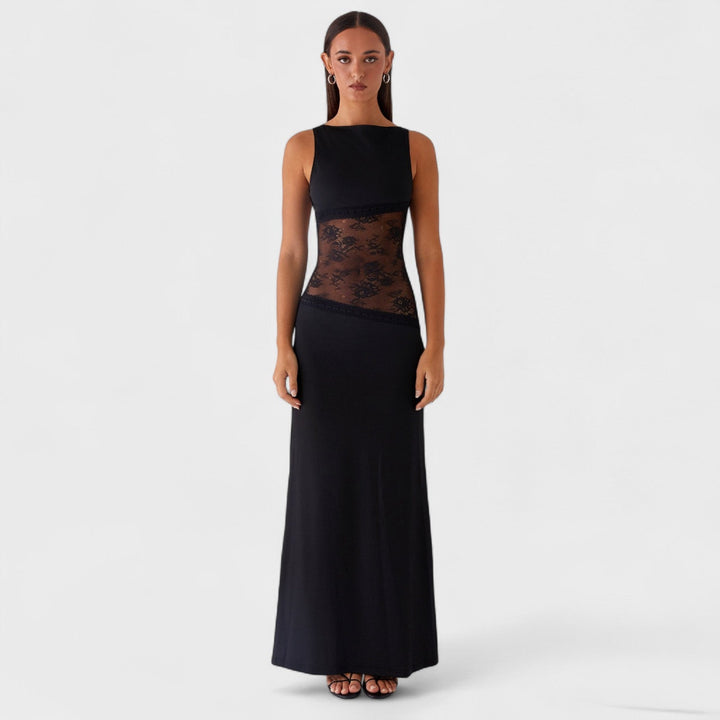 Lucinda – Vestido Largo con Encaje Negro que realza tu sensualidad