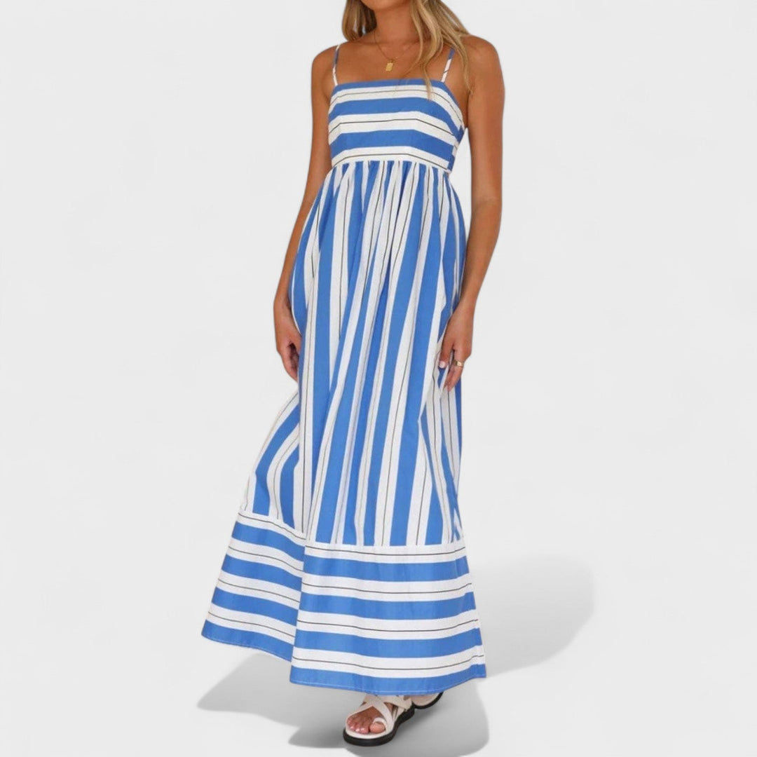 Isabel – Vestido Largo a Rayas que aporta frescura y elegancia