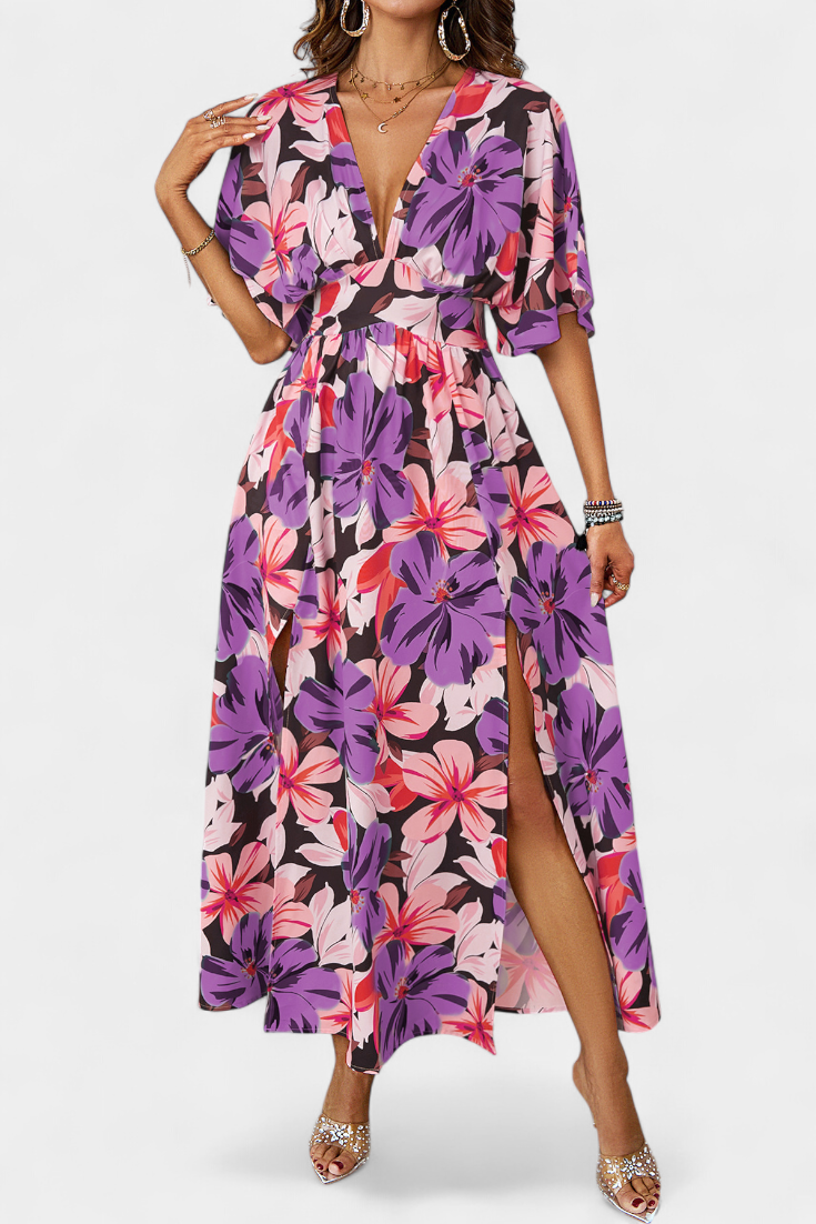 Julie – Vestido Largo con Estampado Floral que Realza Tu Frescura Veraniega