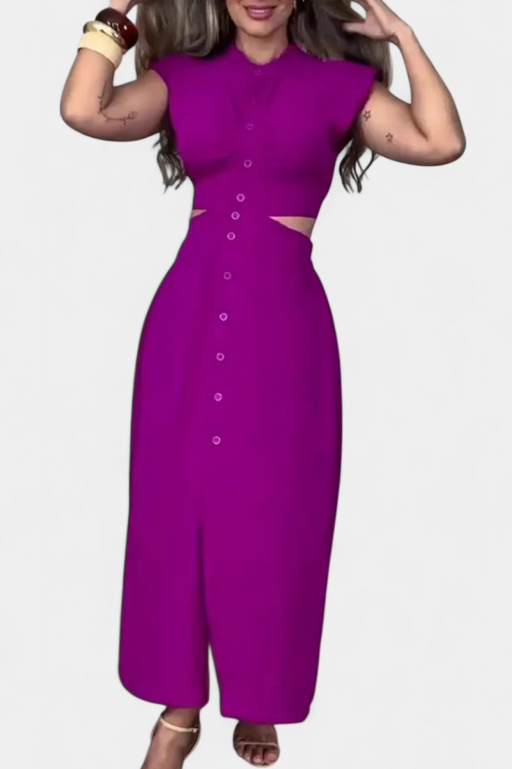 Griselda – Vestido Midi con Botones que realza tu figura