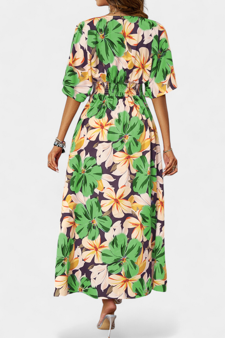 Julie – Vestido Largo con Estampado Floral que Realza Tu Frescura Veraniega