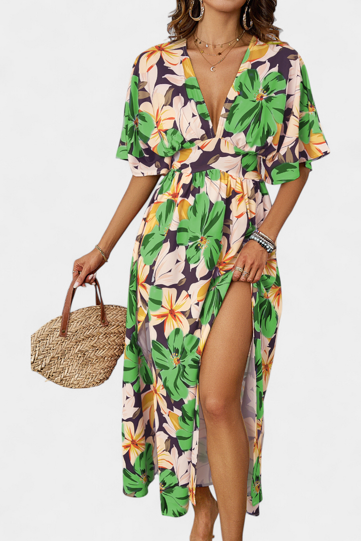 Julie – Vestido Largo con Estampado Floral que Realza Tu Frescura Veraniega