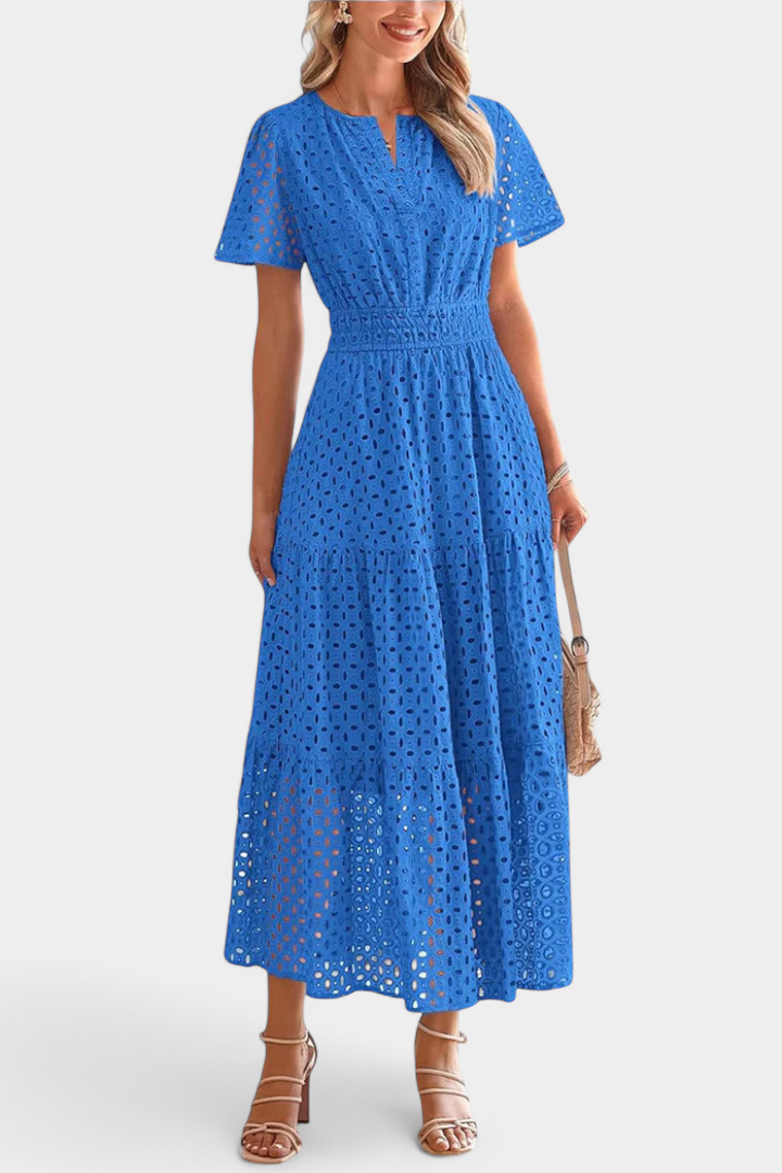 Imani – Vestido Maxi de Encaje Bordado que deslumbra con su elegancia