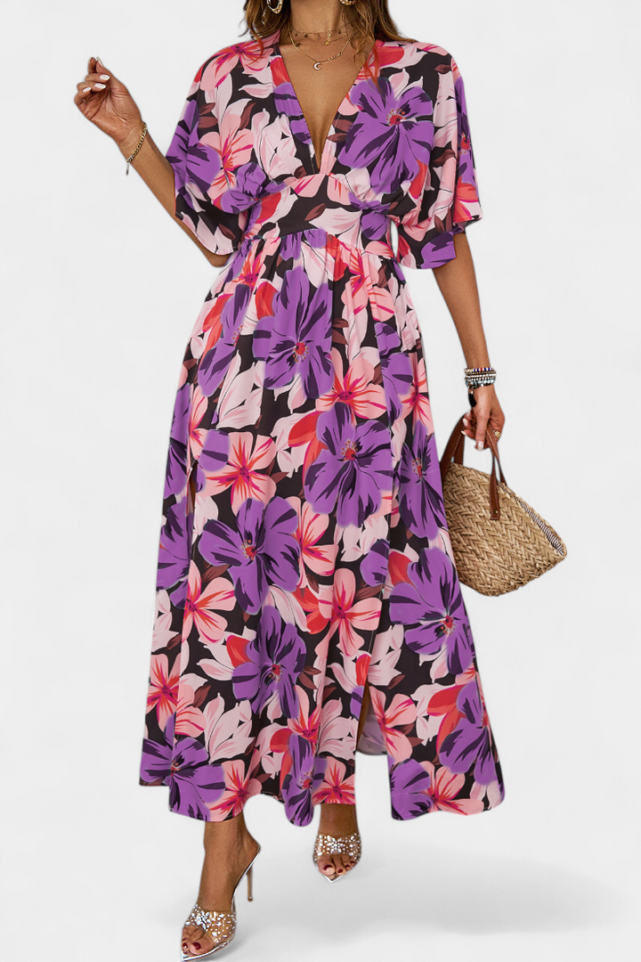 Julie – Vestido Largo con Estampado Floral que Realza Tu Frescura Veraniega