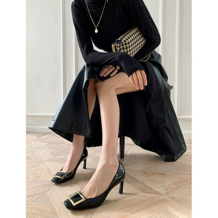 Narella™ | Sandalias elegantes con tacón medio y punta cuadrada