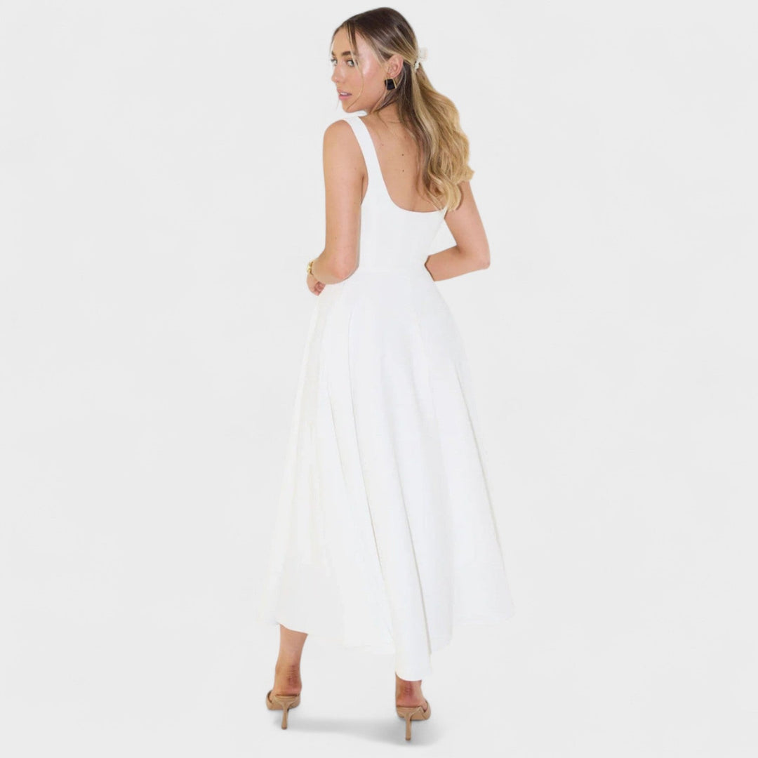 Maribel – Vestido Midi con Escote Cuadrado que realza tu feminidad