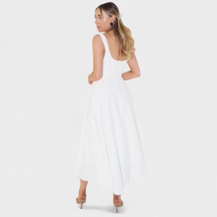 Maribel – Vestido Midi con Escote Cuadrado que realza tu feminidad