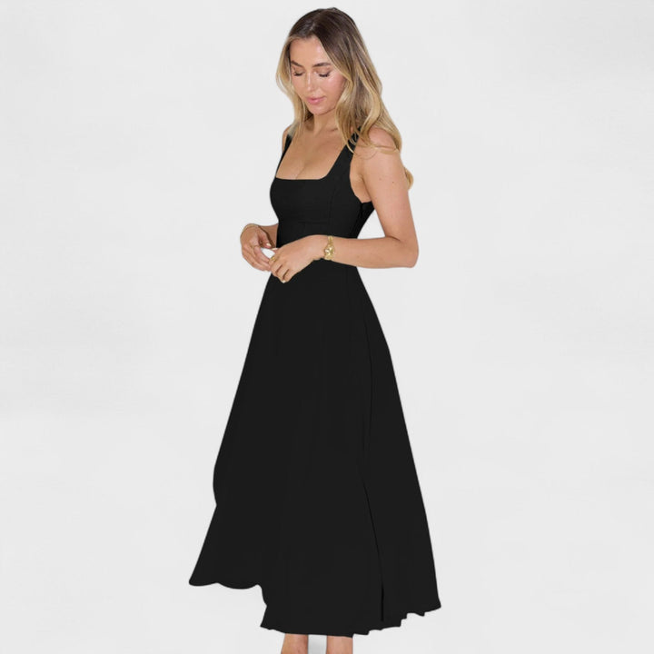 Maribel – Vestido Midi con Escote Cuadrado que realza tu feminidad