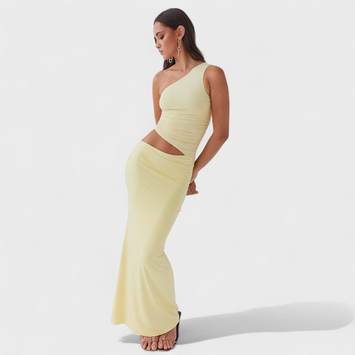 Seranella – Vestido Maxi Asimétrico que Destaca tu Elegancia